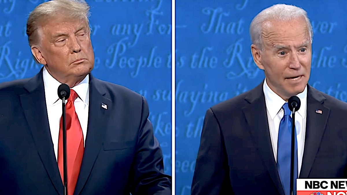 Split image, President Trump and Joe Biden